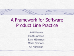 Framework for Sofware Product Line Practice