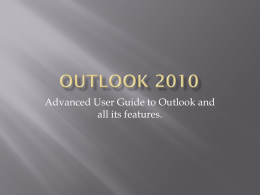 Outlook 2010 - Matanuska-Susitna Borough School District