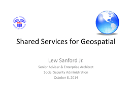 Shared Services for Geospatial