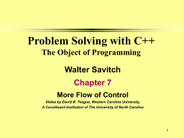 Chapter 7 Savitch Prb Solv w/ C++ 3rd PPT Slides