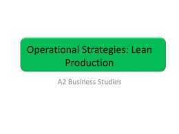 Operational Strategies: Lean Production
