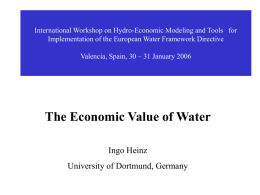 INTERNATIONAL CONFERENCE ON WATER ECONOMICS, …