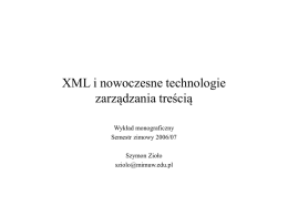 XML i nowoczesne technologie zarządzania treścią