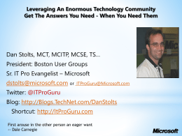 Leveraging An Enormous Technology Community