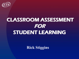 NATIONAL PERSPECTIVES ON CLASSROOM ASSESSMENT