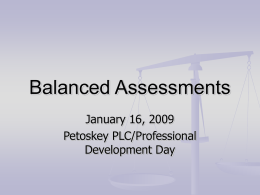 Balanced Assessments - Petoskey High School