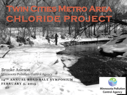 Twin Cities Metro Area Chloride Feasibility Study