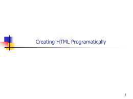 Creating HTML Programatically
