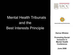 Tribunals and Best Interests - New Resources from CRSI Cork