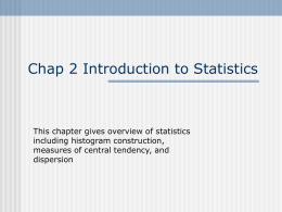 Chap 2 Introduction to Statistics
