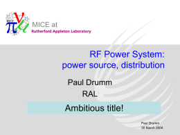 RF system: power source, distribution
