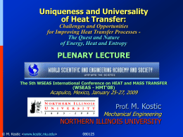 Uniqueness and Universality of Heat Transfer by M. Kostic