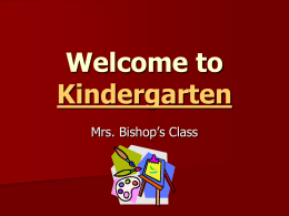 Welcome to Kindergarten - Marshall Community Schools