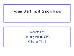 Title I Fiscal Responsibilities