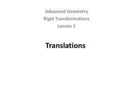 9.1 Reflections 9.2 Translations