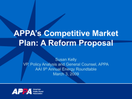 APPA’s Competitive Market Plan: A Roadmap for Reforming