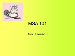 MSA 101
