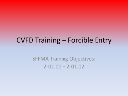 CVFD Training – Forcible Entry