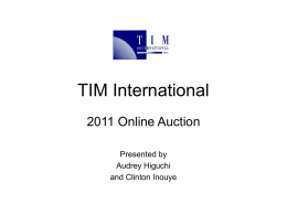 TIM International - University of Hawaii