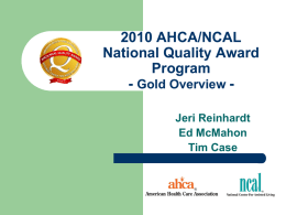 The AHCA Quality Award