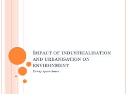 Impact of industrialisation and urbanisation on environment