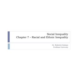 Social Inequality Chapter 3 – Status Inequality
