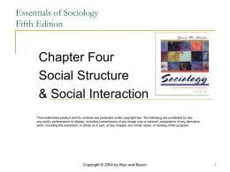 Essentials of Sociology Fourth Edition