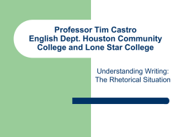 Professor Tim Castro Houston Community College and Lone