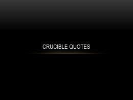 Crucible Quotes - Alta AP Language Website
