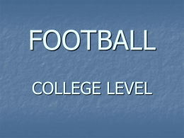 FOOTBALL COLLEGE LEVEL - Home | CPASS | West Virginia