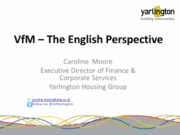 VfM – The English Perspective