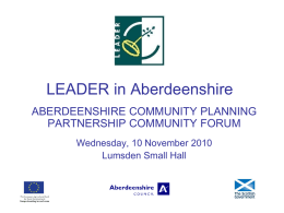 LEADER in Rural Aberdeenshire
