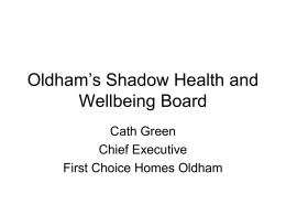 Oldham’s Shadow Health and Wellbeing Board