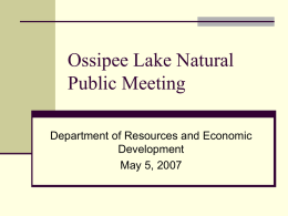 Purpose of Meeting - NH Division of Forests and Lands
