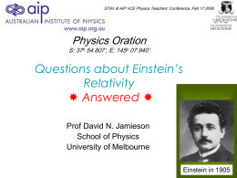Questions about Einstein’s Relativity Answered
