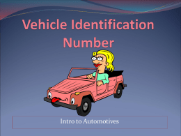 Vehicle Identification Number