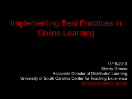 Implementing Best Practices in Online Learning