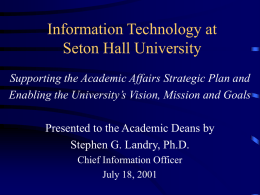 Information Technology at Seton Hall University