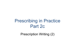 Prescription Writing