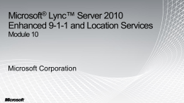 Module 10 - Microsoft Lync Server 2010 - Enhanced 9-1