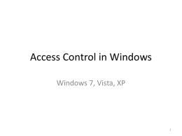 Access Control in Windows