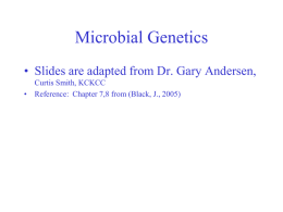 Chapter 6 Microbial Genetics