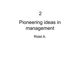 Pioneering ideas in management