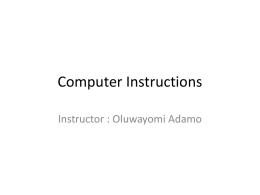Computer Instructions - University of North Texas