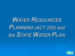 The State Water Plan