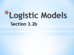 Logistic Models - Northland Preparatory Academy