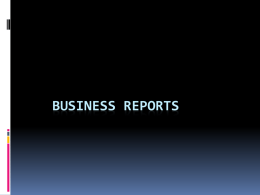 BUSINESS REPORTS - MY MBA --