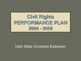 Civil Rights PERFORMANCE PLAN 2004