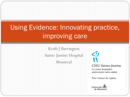 Using Evidence: Innovating practice, improving care