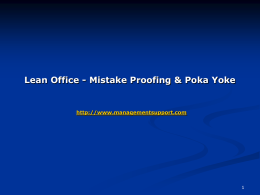 Mistake Proofing - Powerpoint presentations for managers.